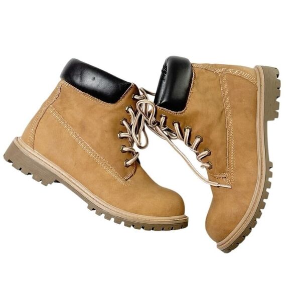 Unionbay Women’s Wheat Faux Suede Macon Lace Up Winter Boots Size 9 - Picture 2 of 6